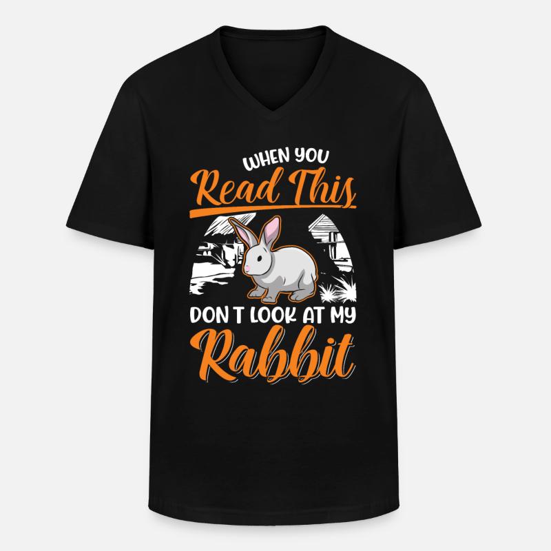 Rabbit Rabbit Rabbit - Men's V-Neck T-Shirt - black