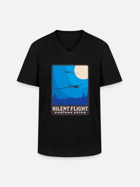 Segelflieger Segelflug Retro Segelflugzeug Pilot - Männer-T-Shirt mit V-Ausschnitt - Schwarz
