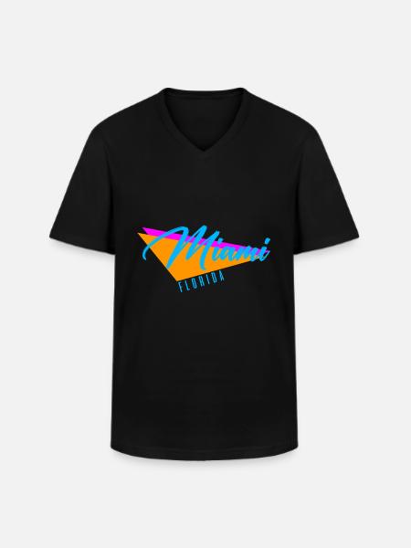 Miami Beach Florida - Männer-T-Shirt mit V-Ausschnitt - Schwarz