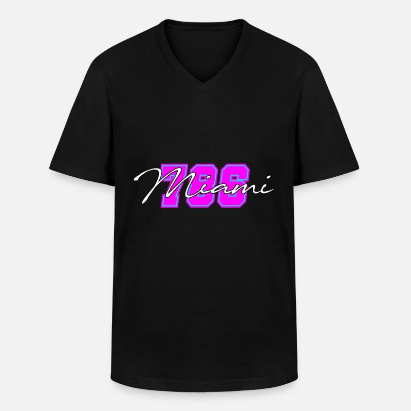 Miami Beach - Männer-T-Shirt mit V-Ausschnitt - Schwarz