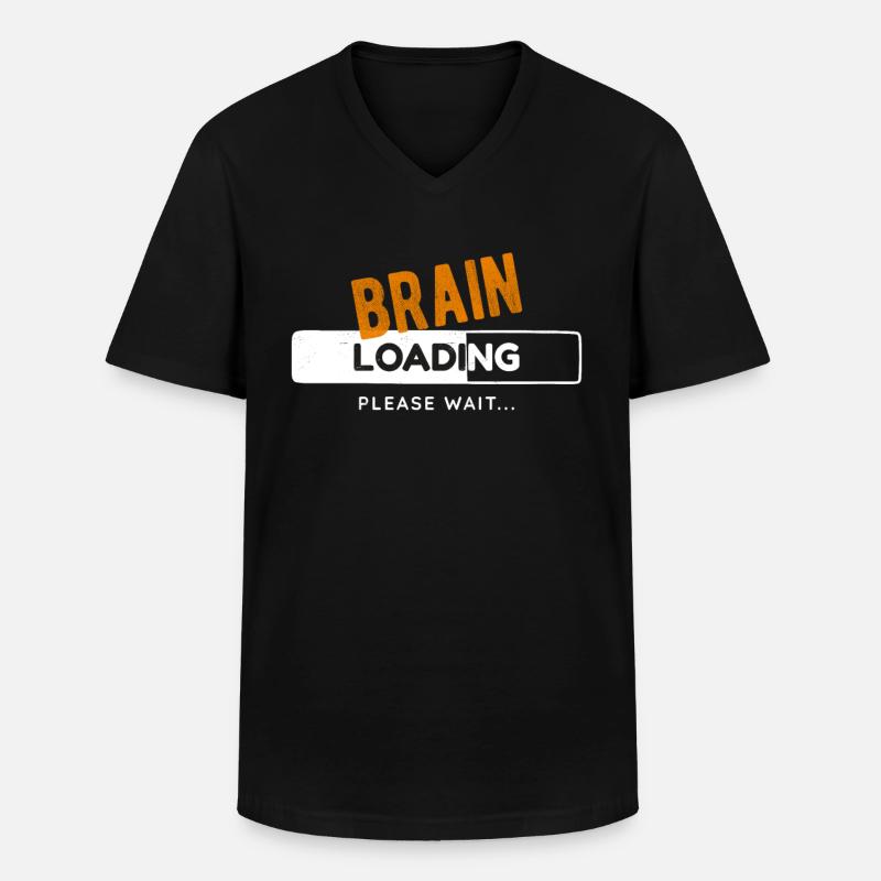 Brain Loading Ladebalken Gaming Zocker - Männer-T-Shirt mit V-Ausschnitt - Schwarz