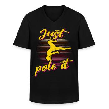 Danseuse de pole dance, Pole dance, Pole dance - T-shirt col V Homme - noir - Devant - AI Model Male 178 dark (178cm)