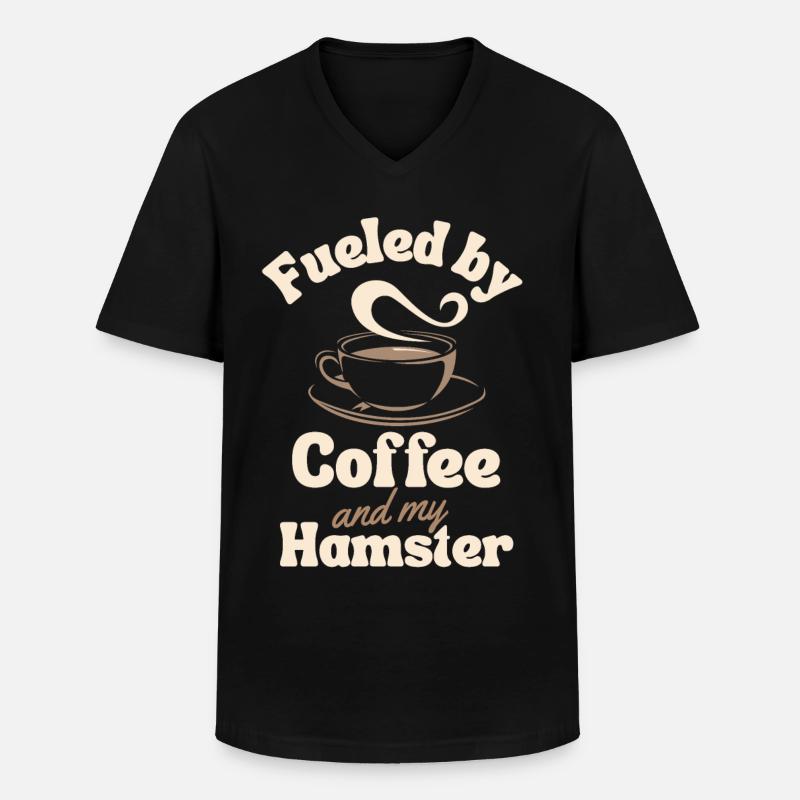 Kaffeehamster-Liebhaber - Männer-T-Shirt mit V-Ausschnitt - Schwarz