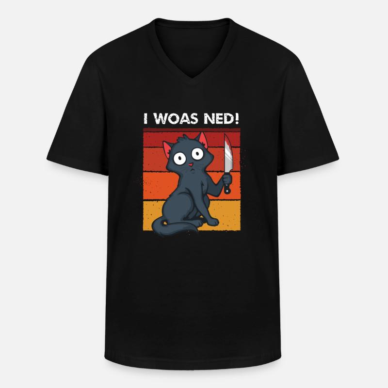 I woas ned - Männer-T-Shirt mit V-Ausschnitt - Schwarz
