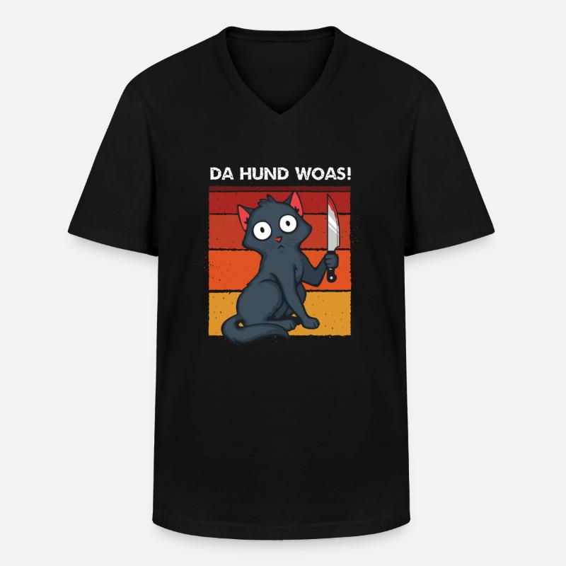 Da Hund woas - Männer-T-Shirt mit V-Ausschnitt - Schwarz