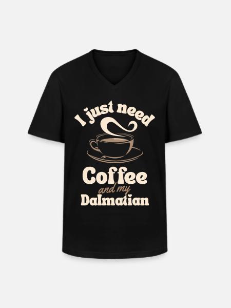 Coffee Dalmatian lover - Men's V-Neck T-Shirt - black