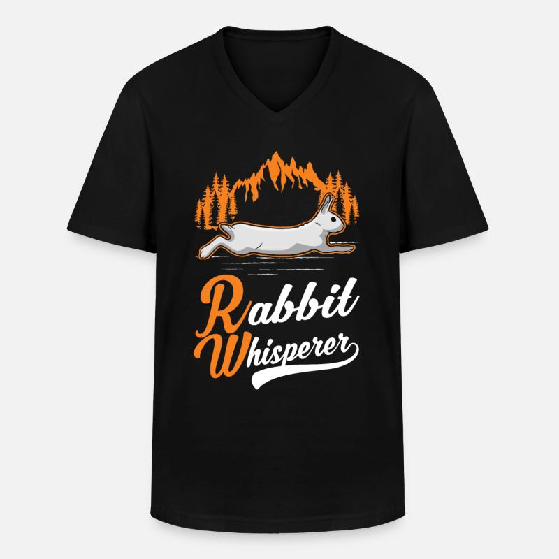Kaninchen Flüsterer Hasen Flüsterer - Männer-T-Shirt mit V-Ausschnitt - Schwarz