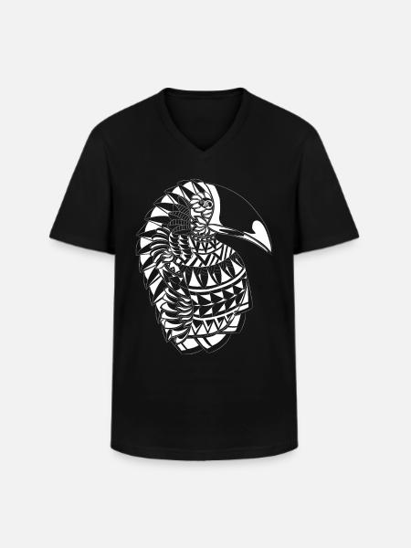 Oiseau toucan maori - T-shirt col V Homme - noir