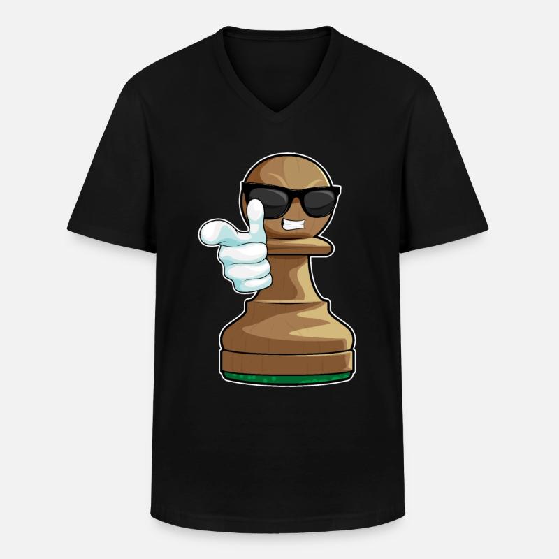 Schachfigur Bauer Schach - Männer-T-Shirt mit V-Ausschnitt - Schwarz