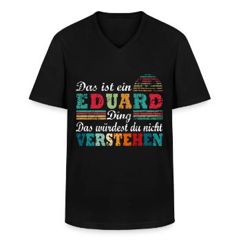 EDUARD Ding - Männer-T-Shirt mit V-Ausschnitt - Schwarz - Vorne - AI Model Male 178 dark (178cm)