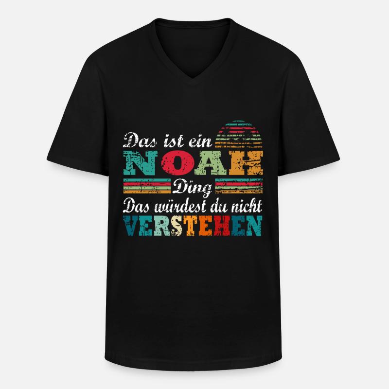 Name Noah - Männer-T-Shirt mit V-Ausschnitt - Schwarz