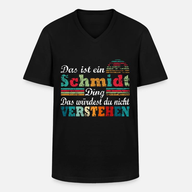 Name Schmidt - Männer-T-Shirt mit V-Ausschnitt - Schwarz