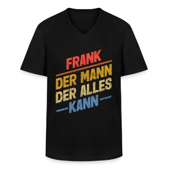 Frank Der Mann Der Alles Kann Vorname Frank - Männer-T-Shirt mit V-Ausschnitt - Schwarz - Vorne - AI Model Male 178 dark (178cm)