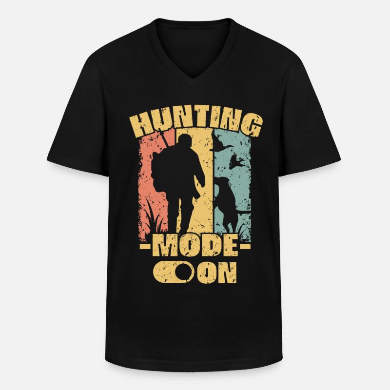 Jagd retro - Männer-T-Shirt mit V-Ausschnitt - Schwarz
