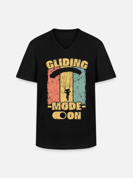 Parachute rétro - T-shirt col V Homme - noir