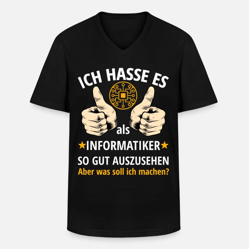 Informatiker Spruch Lustig Programmierer - Männer-T-Shirt mit V-Ausschnitt - Schwarz