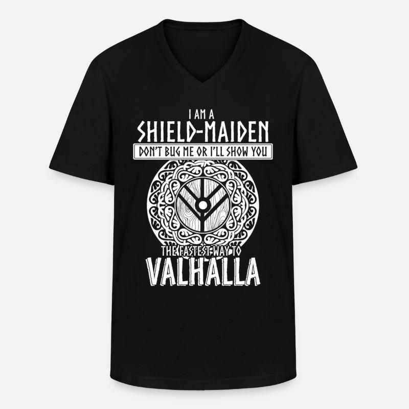Schildmaid Berserker Wikinger - Männer-T-Shirt mit V-Ausschnitt - Schwarz