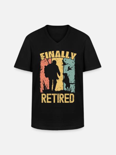 Jagd Ruhestand retro - Männer-T-Shirt mit V-Ausschnitt - Schwarz