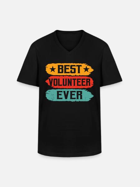 Bedste frivillige nogensinde Profession Volunteer - Klassisk herre T-shirt med V-udskæring - sort