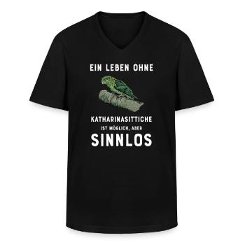 Katharinasittich I Sittich ZiervogelMotiv für - Männer-T-Shirt mit V-Ausschnitt - Schwarz - Vorne - AI Model Male 178 dark (178cm)