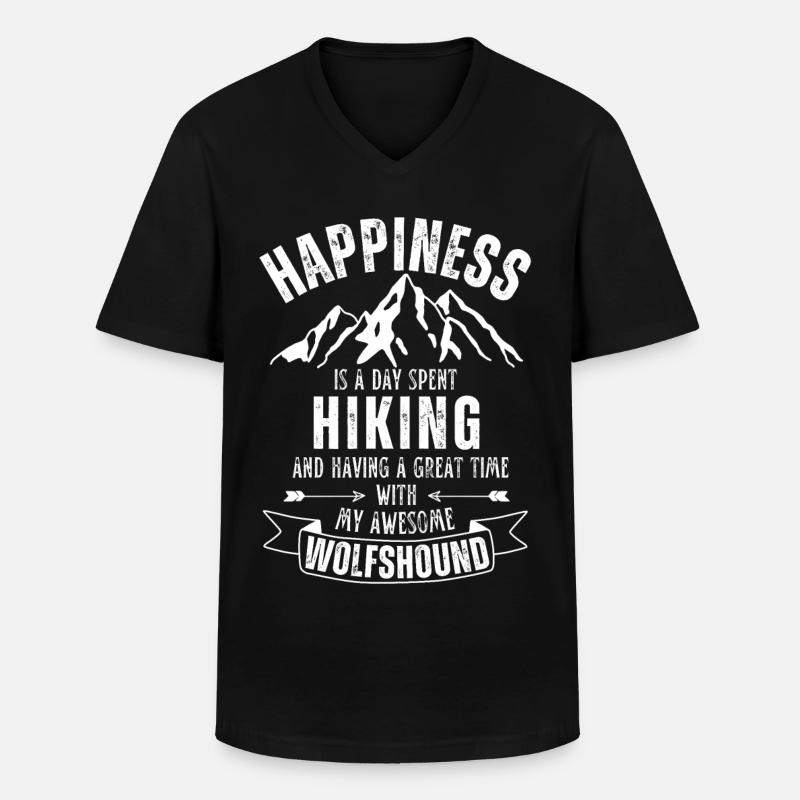 Wandern Wolfshund Wolfshound - Männer-T-Shirt mit V-Ausschnitt - Schwarz