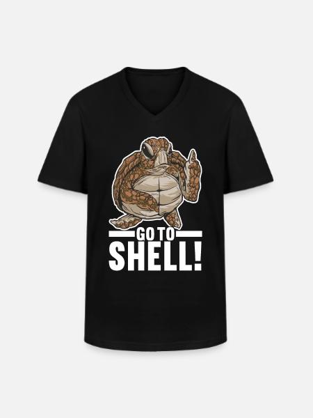 Angry Turtle - Männer-T-Shirt mit V-Ausschnitt - Schwarz