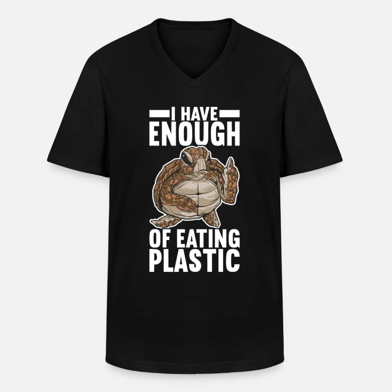 Angry Turtle - Männer-T-Shirt mit V-Ausschnitt - Schwarz