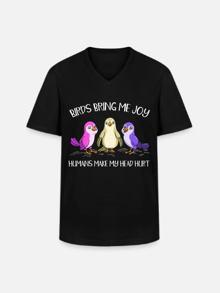 Bird Lovers Ornithology - Men's V-Neck T-Shirt - black