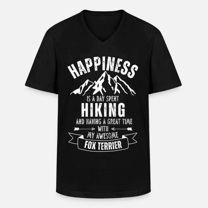 Wandern Foxterrier - Männer-T-Shirt mit V-Ausschnitt - Schwarz