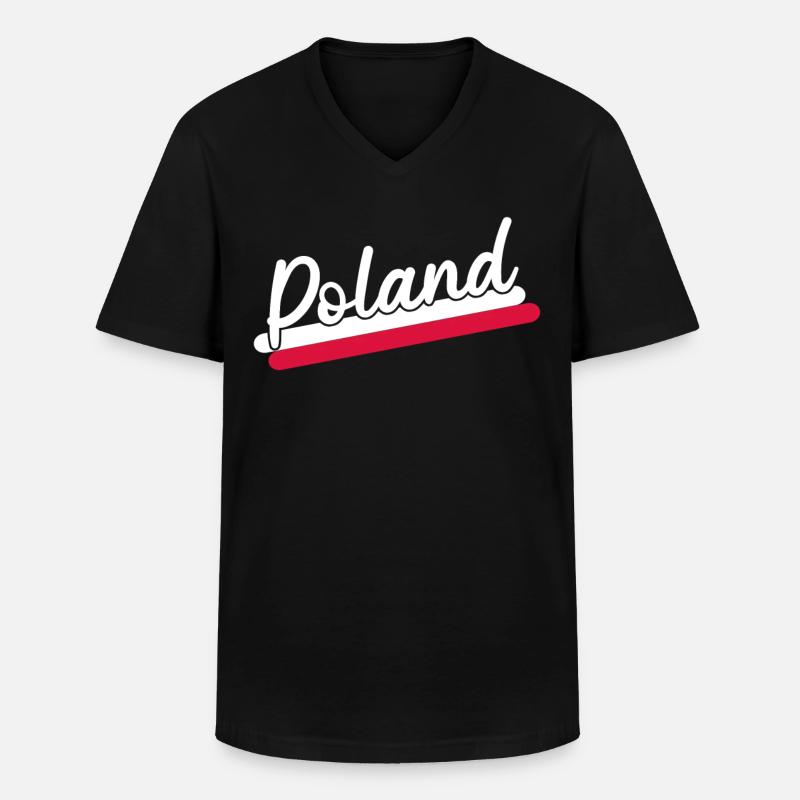Polen Flagge - Männer-T-Shirt mit V-Ausschnitt - Schwarz