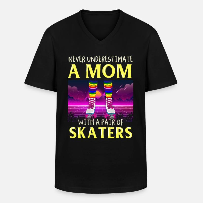 Inline Skater - Männer-T-Shirt mit V-Ausschnitt - Schwarz