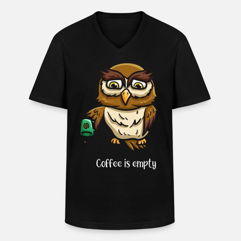 empty coffee ornithology - Men's V-Neck T-Shirt - black