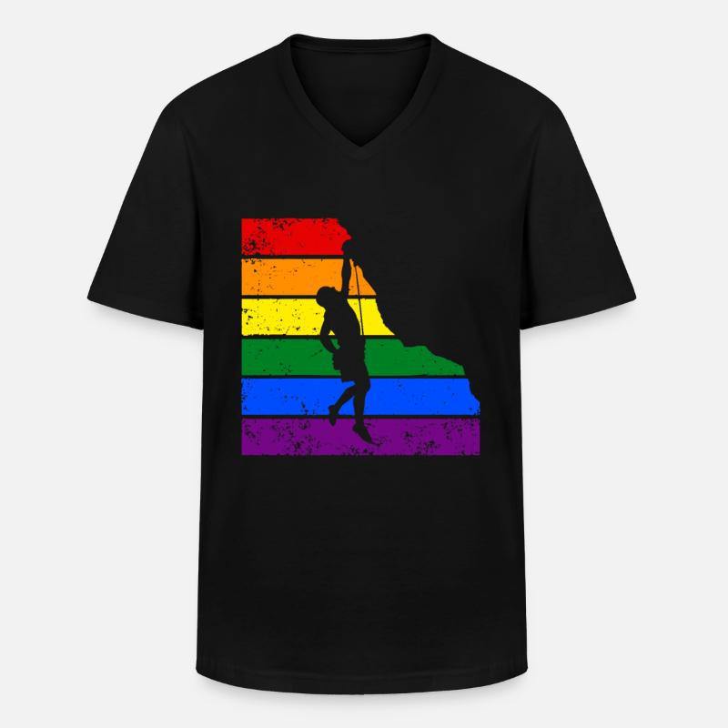 Klettern LGBTQ-Klettern - Männer-T-Shirt mit V-Ausschnitt - Schwarz