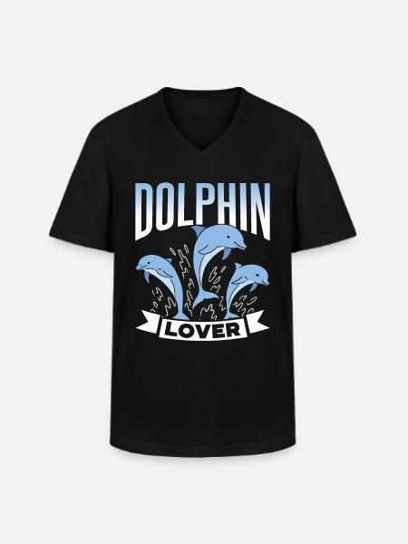 Delfin elskere Delfiner Delfiner Delfiner Delfiner - Klassisk herre T-shirt med V-udskæring - sort