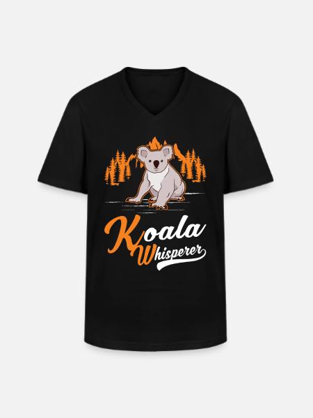 Koala Whisperer Koala Bear - T-shirt col V Homme - noir