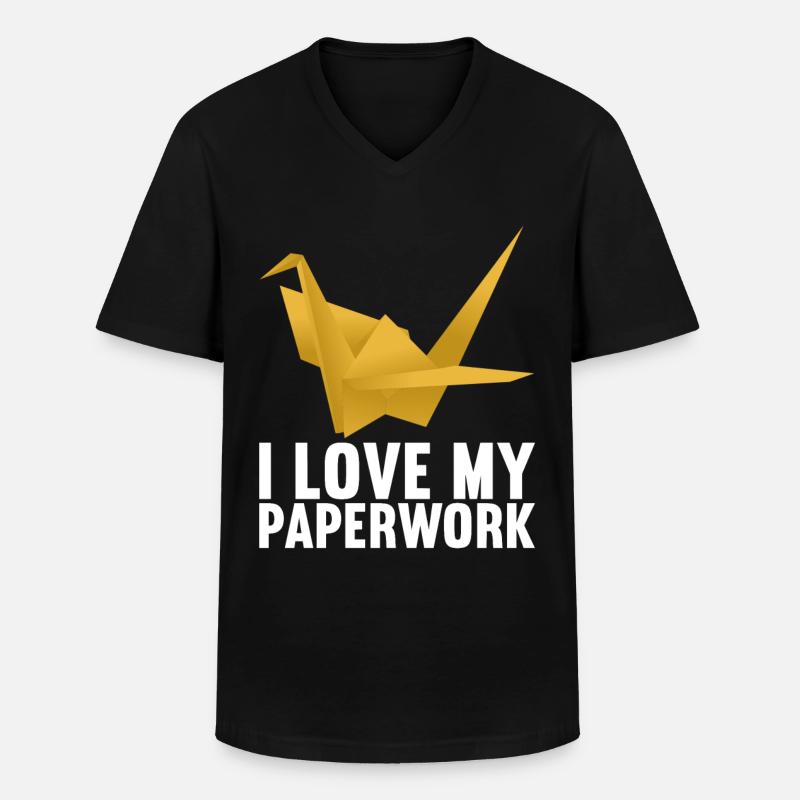 Origami - Männer-T-Shirt mit V-Ausschnitt - Schwarz