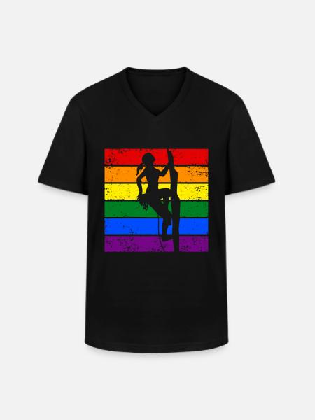 Klettern LGBTQ - Männer-T-Shirt mit V-Ausschnitt - Schwarz