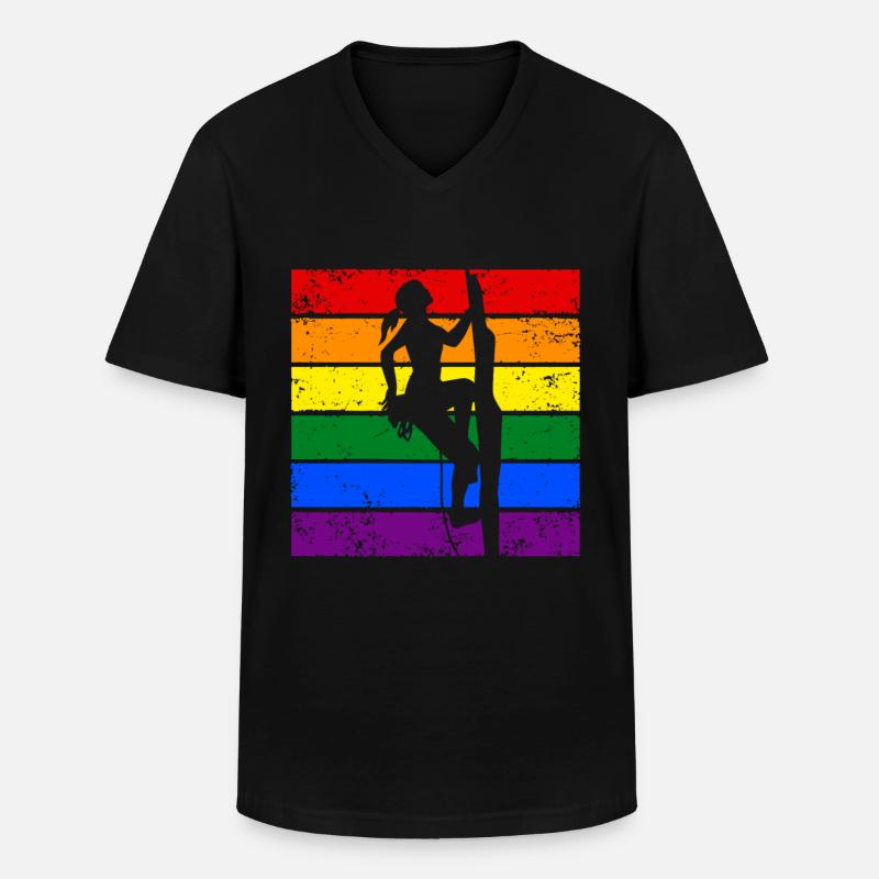 Klettern LGBTQ - Männer-T-Shirt mit V-Ausschnitt - Schwarz