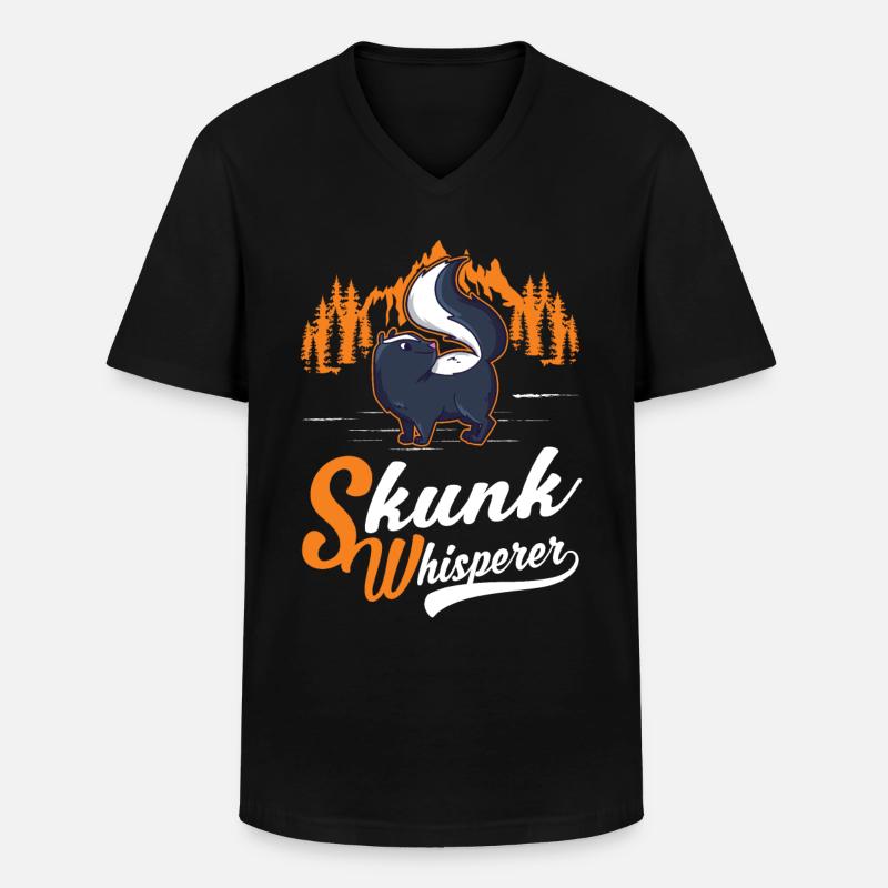 Stinktier Flüsterer - Männer-T-Shirt mit V-Ausschnitt - Schwarz