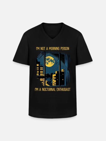 Nocturnal Enthusiast - Men's V-Neck T-Shirt - black