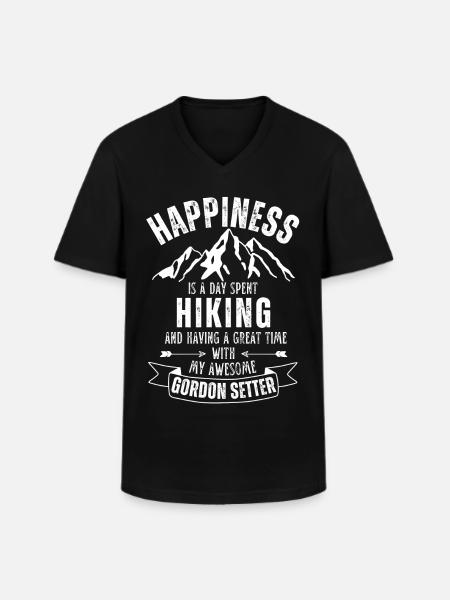 Wandern Gordon-Setter - Männer-T-Shirt mit V-Ausschnitt - Schwarz