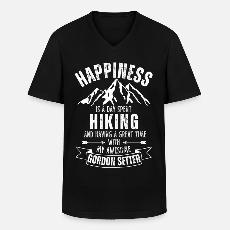 Wandern Gordon-Setter - Männer-T-Shirt mit V-Ausschnitt - Schwarz