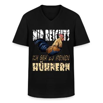 Mir reichts ich geh zu meinen Hühnern - Männer-T-Shirt mit V-Ausschnitt - Schwarz - Vorne - AI Model Male 178 dark (178cm)