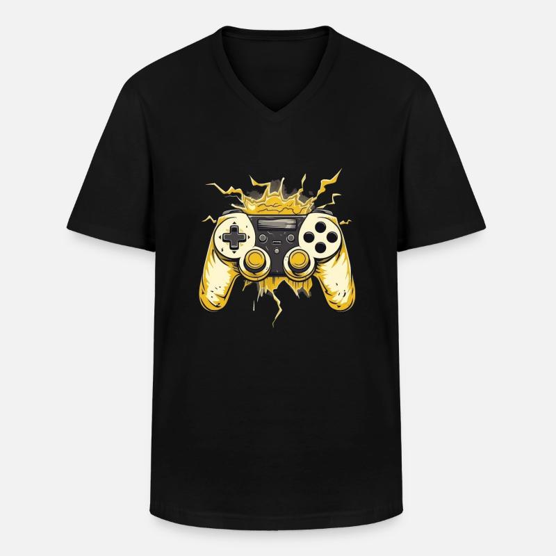 Gaming Controller - Männer-T-Shirt mit V-Ausschnitt - Schwarz