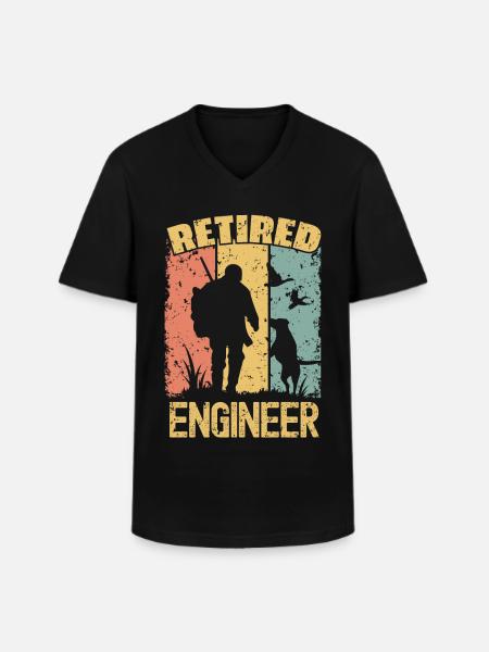 Hunting retired engineer - Men's V-Neck T-Shirt - black