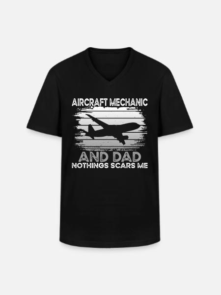 Mécanicien d’aéronefs - T-shirt col V Homme - noir