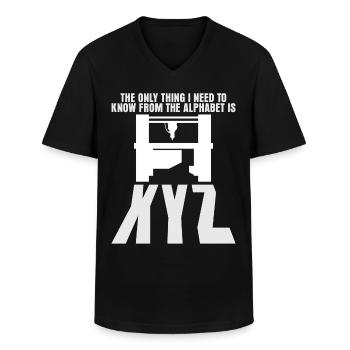 Chipper CNC milling machine - Men's V-Neck T-Shirt - black - Front - AI Model Male 178 dark (178cm)