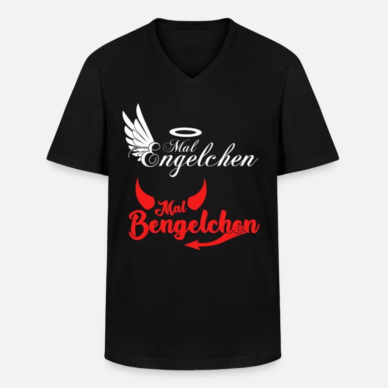 Engel Bengelchen Heiligenschein Bengel - Männer-T-Shirt mit V-Ausschnitt - Schwarz