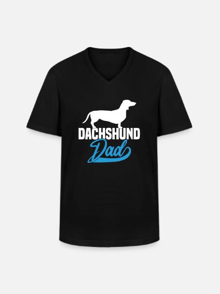Dachshund Dad - Men's V-Neck T-Shirt - black
