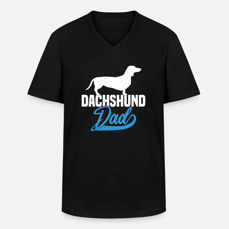 Dachshund Dad - Männer-T-Shirt mit V-Ausschnitt - Schwarz